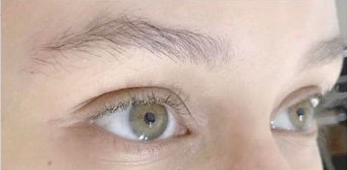 Eyebrows before threading, unshaped